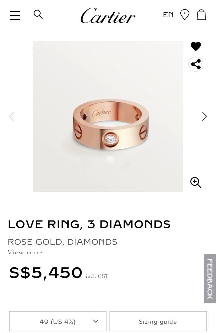 Cartier love sales ring three diamond