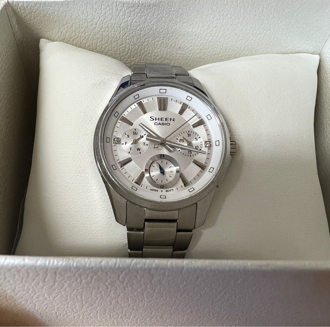 Casio sheen clearance silver watch
