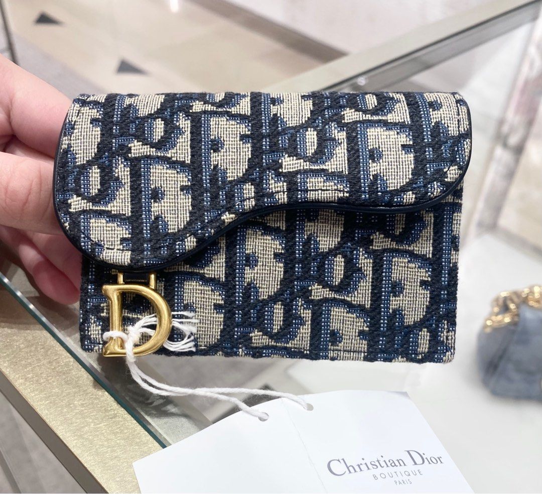 CHRISTIAN DIOR SADDLE POUCH Blue Dior Oblique Jacquard, Luxury, Bags &  Wallets on Carousell