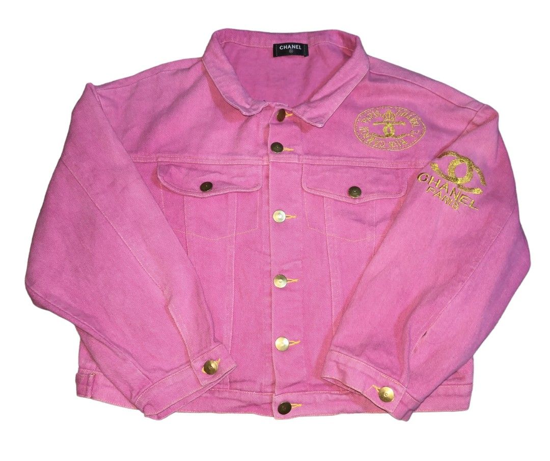Chanel pink denim jacket outlet
