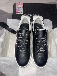Chanel leather sneakers black with extra laces Brand new in box size 38,  Luxury, Sneakers & Footwear on Carousell