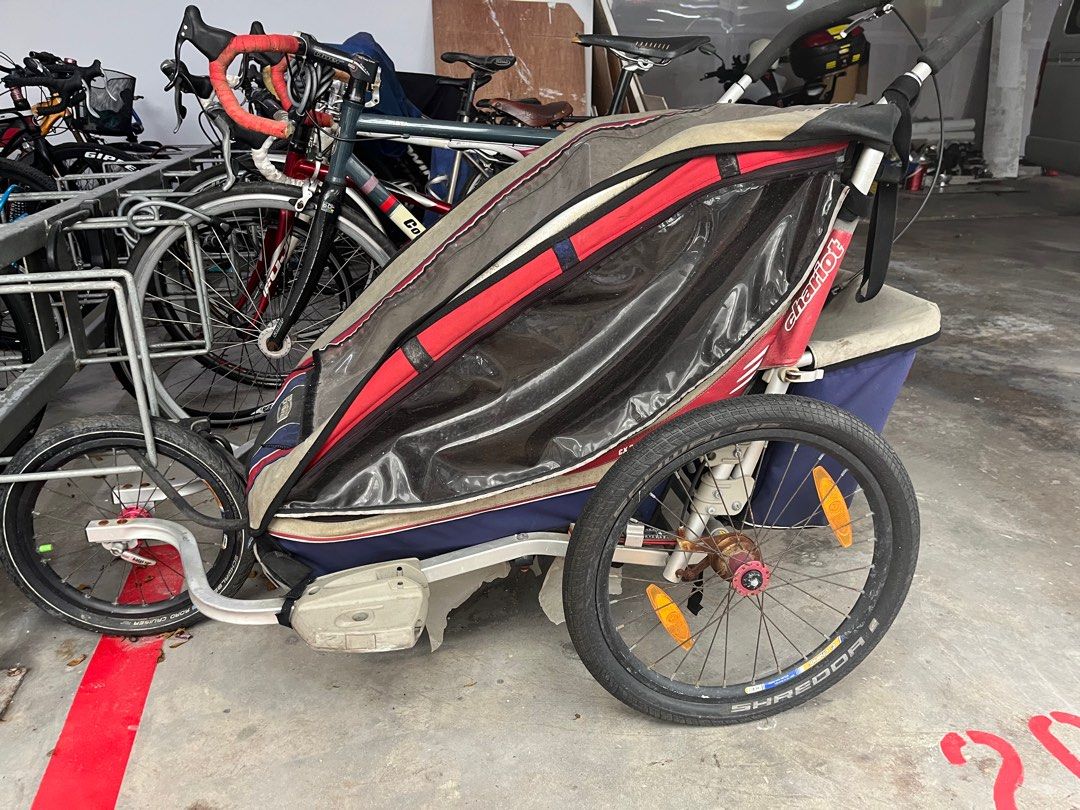 Chariot cx2 double running pram and bike trailer thule Babies Kids Going Out Strollers on Carousell