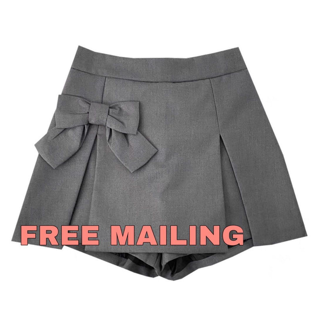CLEARANCE Grey Ribbon Skorts Women s Fashion Bottoms Skirts on Carousell