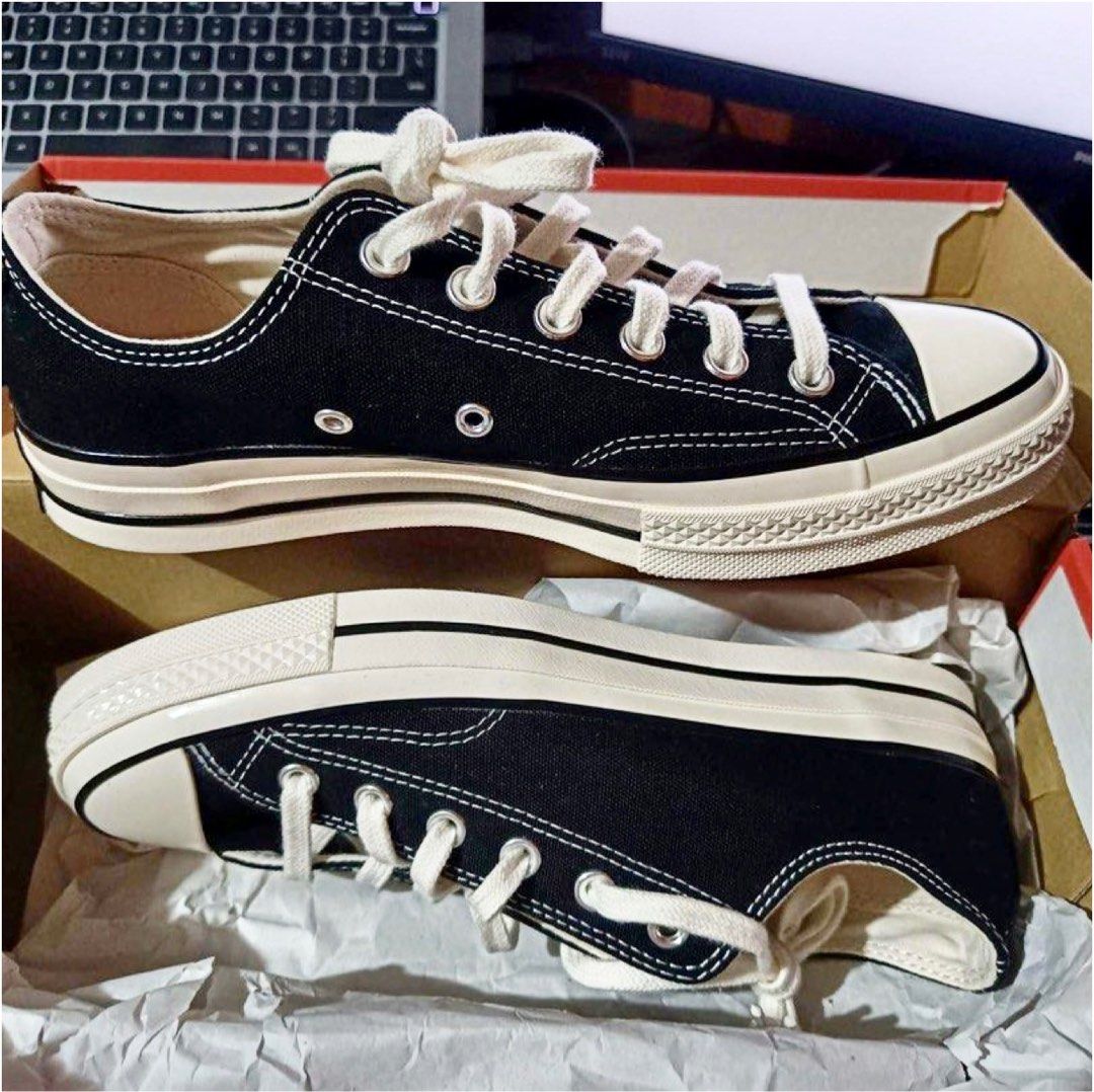 Converse Chuck 70 Ox Unisex Sneakers - Black, Women'S Fashion, Footwear,  Sneakers On Carousell