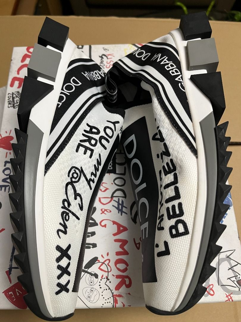 dolce and gabbana blue and white sneakers