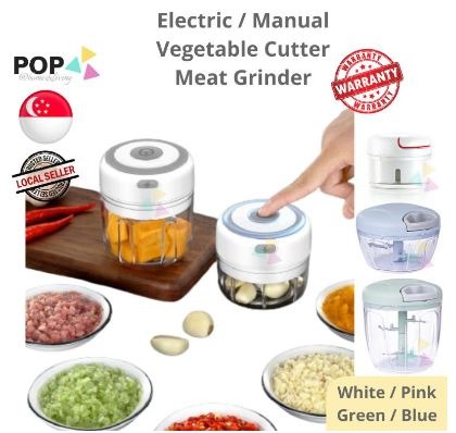 Food Grinder, Electric Mini Garlic Chopper, 350ml Visible Multifunctional  Detachable Food Processor, Meat Mincer for Ginger Spice Chili Meat green  with mixer 