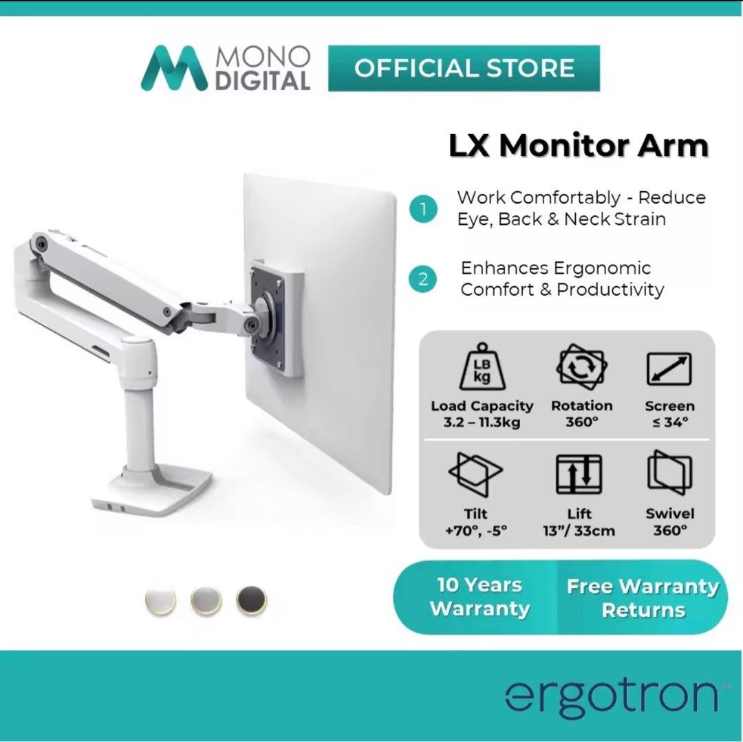 Unity Elgotron Elgotron LX monitor arm Black, Computers & Tech, Parts & Accessories ...