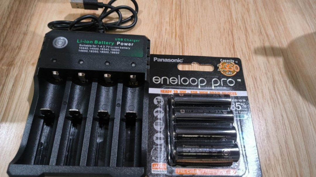Eneloop AA 2550 mAh 4pcs Rechargeable Battery Pack (Category: Batteries & Chargers) located in Caloocan City. Submitted by cappfinds86177 (Listing ID 1215614025, Image 1). Description: Bnew sealed Eneloop AA 2550mAh 4pcs rechargeable Battery P699 4pcs/set add P500 for 4slot charger also available 8slot charger for P850 10th avenue caloocan location.
