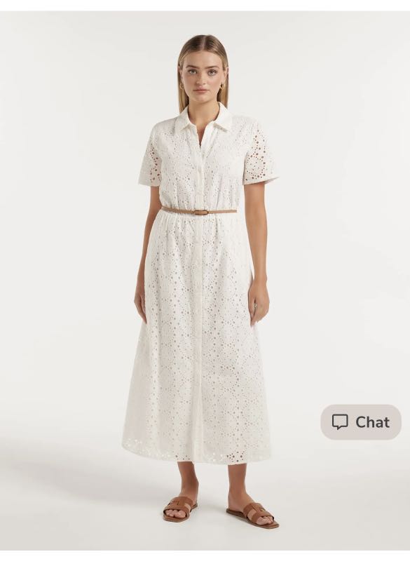 FOREVER NEW Sabrina Broderie Shirt Dress