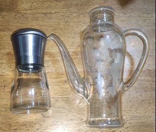 GLASS COFFEE TEA PITCHER & PEPPER GRINDER