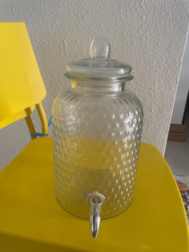 Glass water dispenser (old school design), Furniture & Home Living