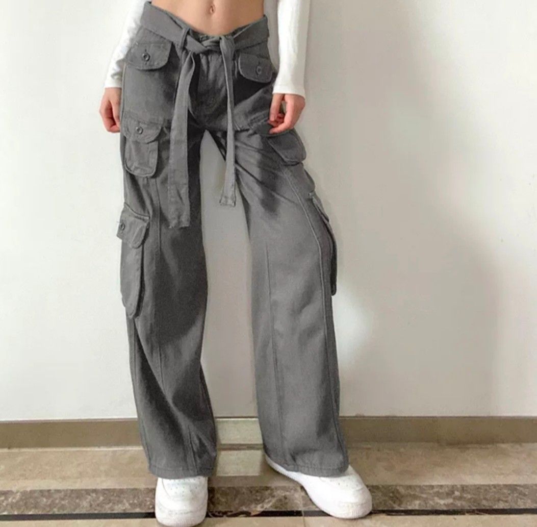 grey baggy cargo pants on Carousell