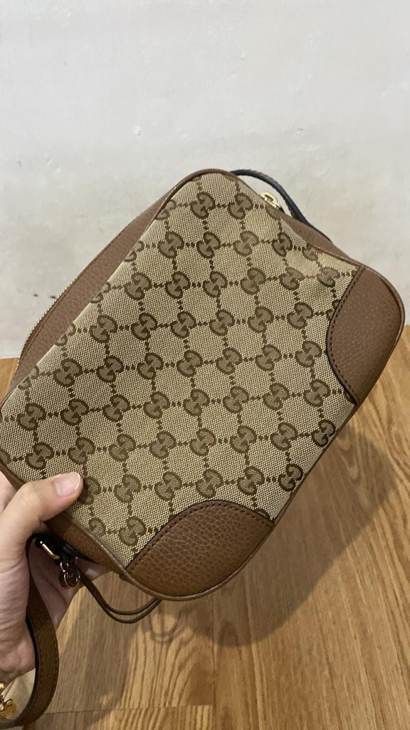 GUCCI CAMERA BAG CANVAS LEATHER SLING BAG, Barang Mewah, Tas & Dompet