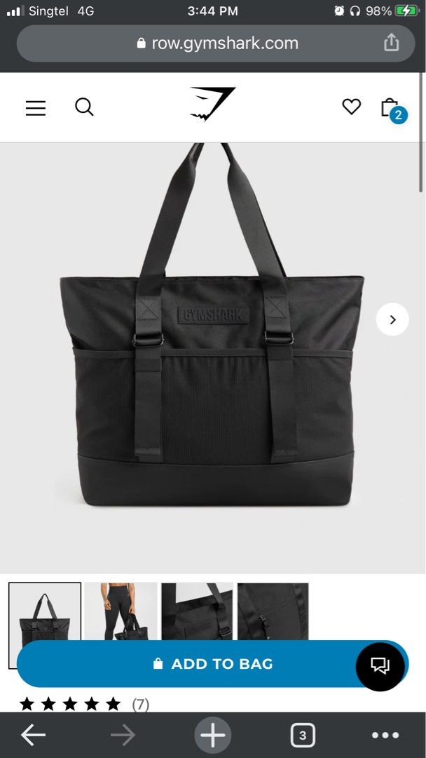 Gymshark Everyday Tote Black, Women's Fashion, Bags & Wallets, Tote