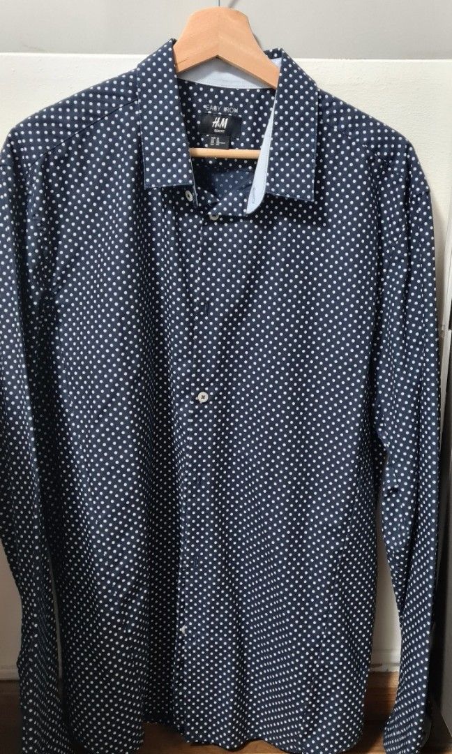 H M Men Long Sleeve Shirt Men s Fashion Tops Sets Formal