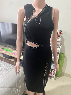 Herve LEGGER mididress chain