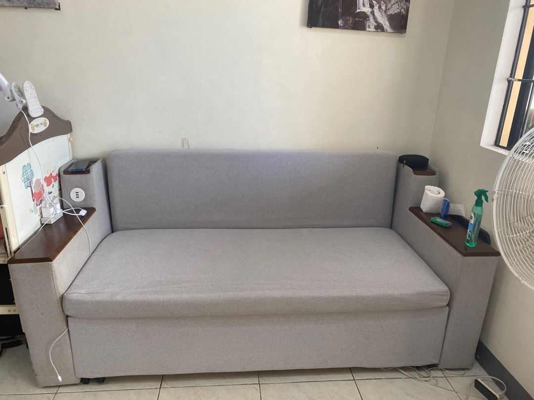 High quality sofa bed with storage and usb port, Furniture & Home Living, Furniture, Sofas on