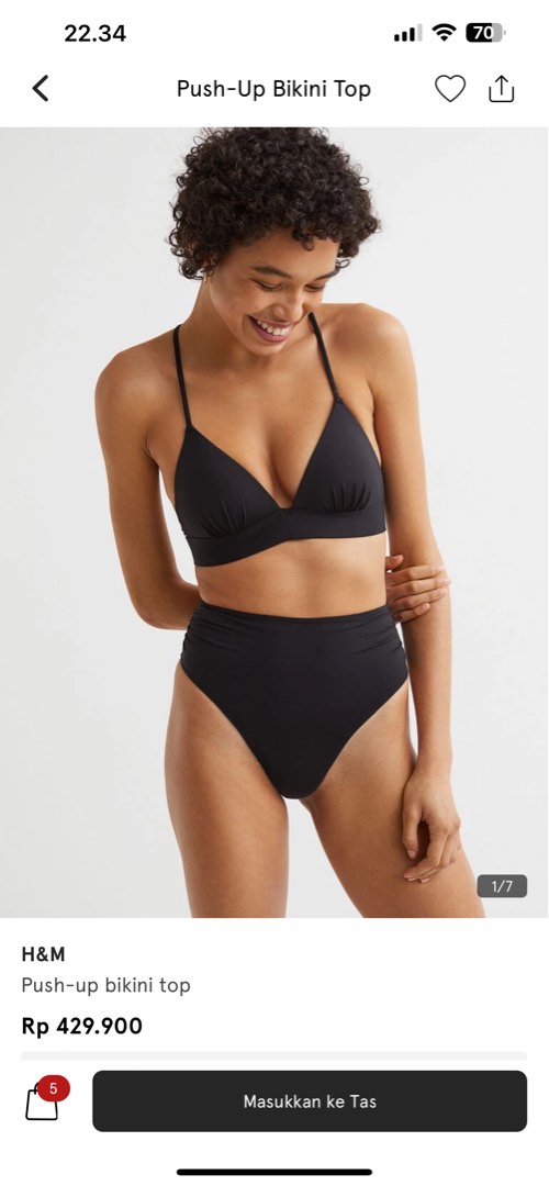 H and m discount push up bikini top
