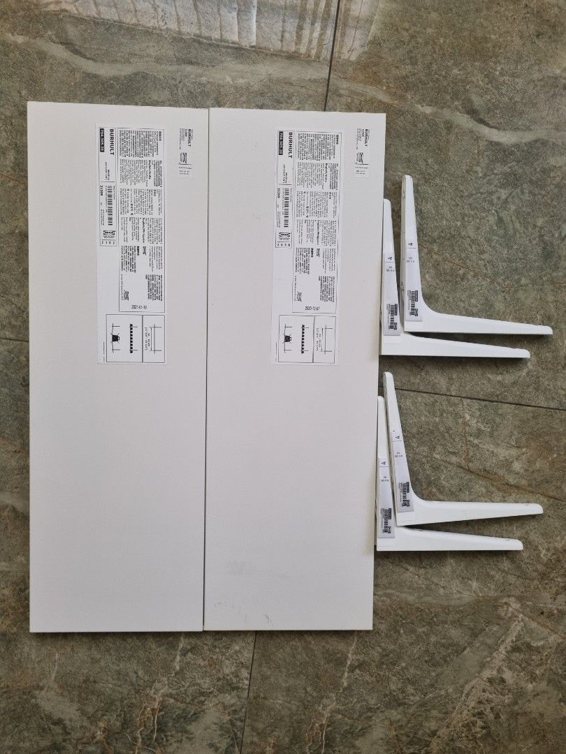 IKEA Burhult Wall shelf with Brackets New Set of 2, Furniture & Home
