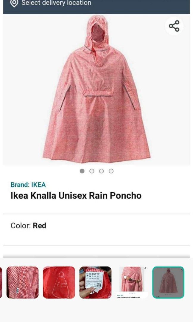 Ikea knalla unisex rain poncho, Women's Fashion, Coats, Jackets and