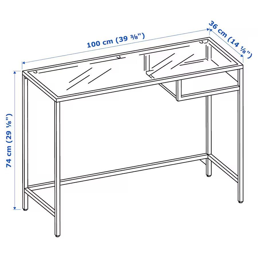 Ikea table glass top, Furniture & Home Living, Furniture, Tables