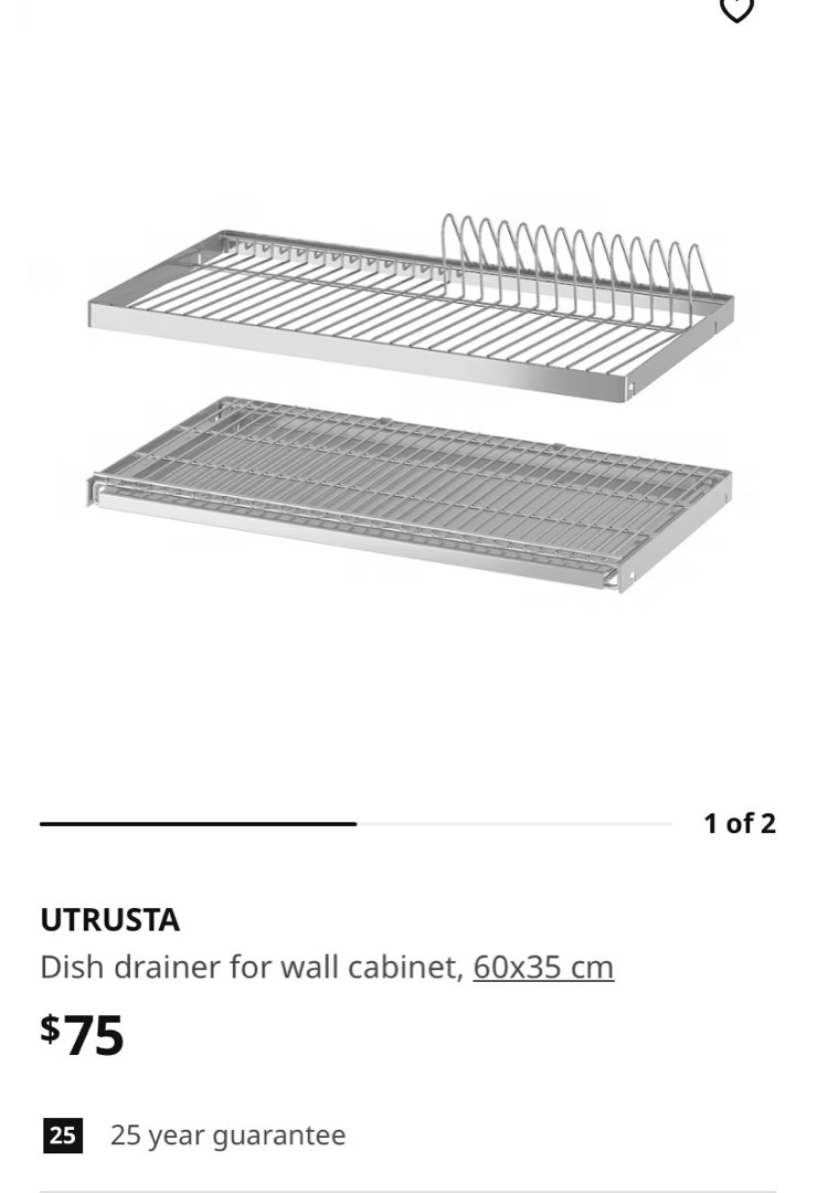 IKEA UTRUSTA dish drainer for wall cabinet 60x35