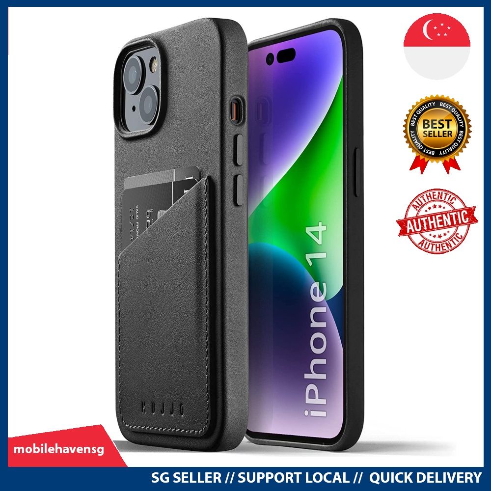 Mujjo Full Leather Wallet Case For IPhone 14 Pro / 15/14 | Singapore - View #8