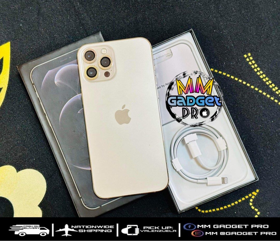 iPhone 12 Promax 256gb Gold NTC (Category: iPhone 12 Series) located in Quezon City. Submitted by mmercado123 (Listing ID 1215564261, Image 1). Description: 🍎iPhone 12 PROMAX 256gb Gold NTC APPROVED PH VARIANT Globelock Good as new makinis Perfect Condition ✅All functions perfectly working ✅Faceid 💯working ✅True tone 💯working 📦 Complete package - Box - Unit good as Bnew makinis - Cable - Manuals ❌No issue , No defect, No history of repair ❌No