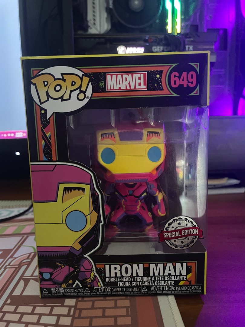 Iron man 652 (blacklight) funko on Carousell