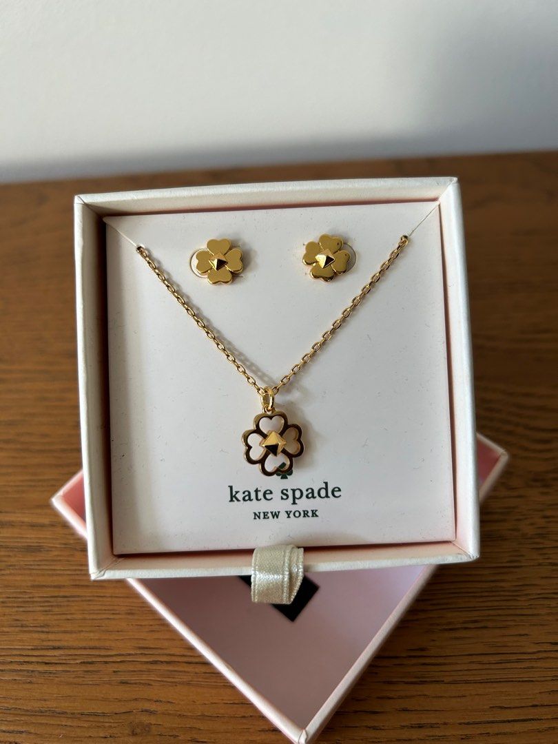 Kate spade clover necklace sale