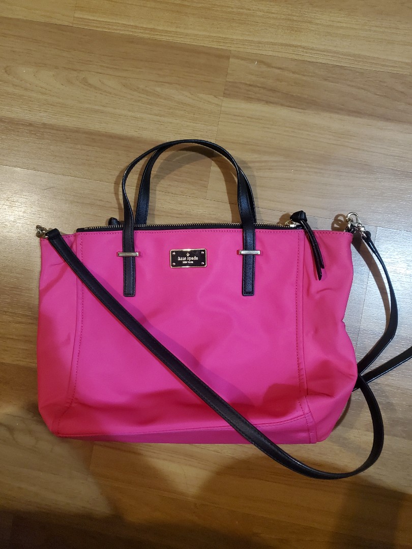 Kate spade nylon bag hot pink authentic, Women's Fashion, Bags & Wallets,  Cross-body Bags on Carousell