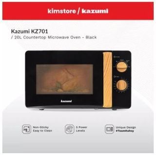 KIMSTORE Kazumi KZ701 20L Countertop Microwave Oven Black and White