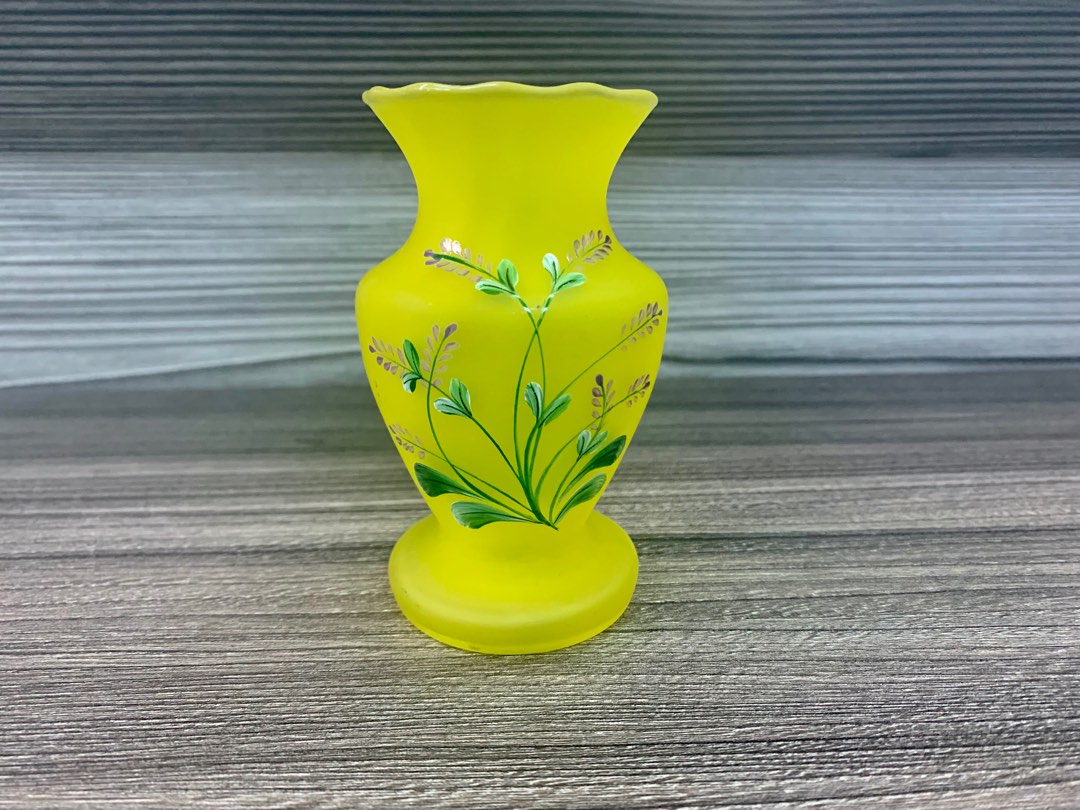 Kitaichi small yellow glass vase, Furniture & Home Living, Home Decor