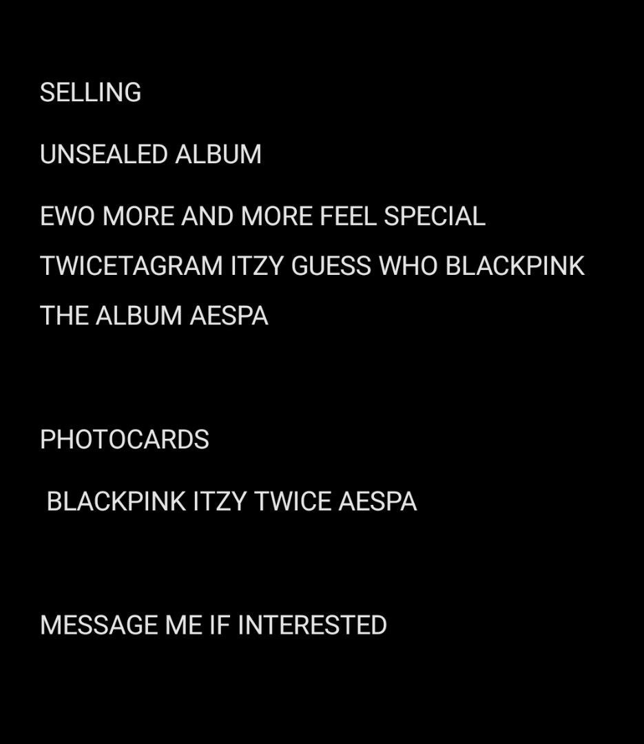 KPOP ALBUMS AND PHOTOCARD Message me what album/ pc member are you