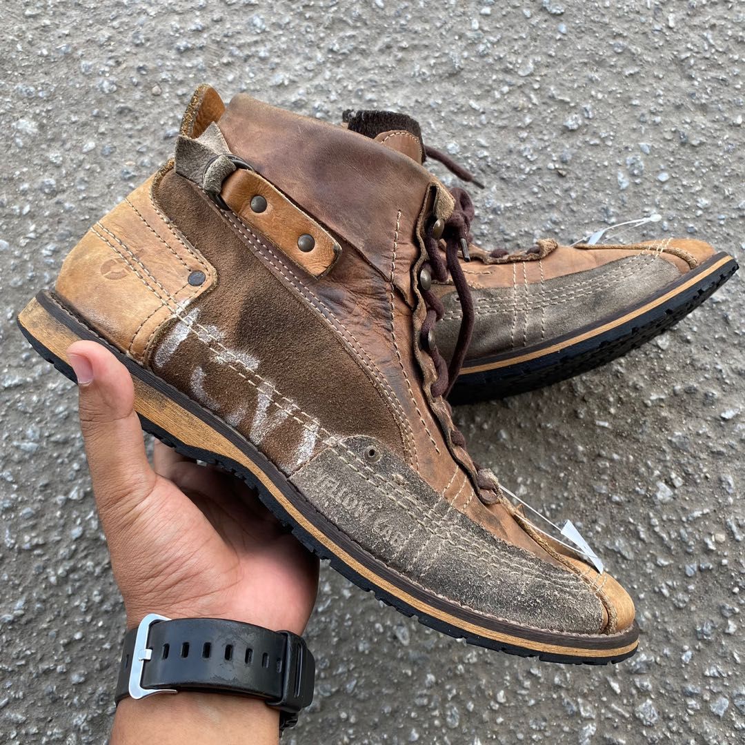 Leather boot YCNY Men s Fashion Footwear Boots on Carousell