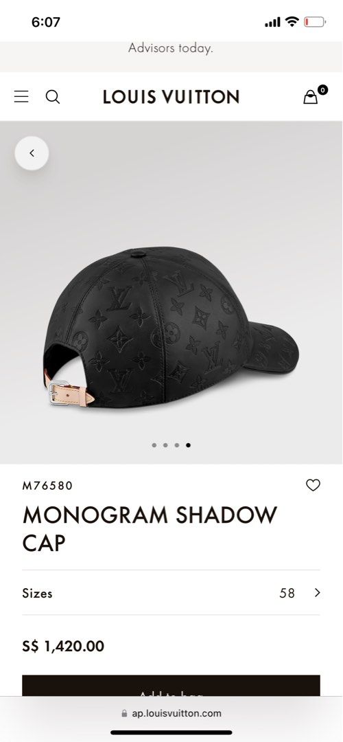 Louis Vuitton Monogram Shadow Cap M76580