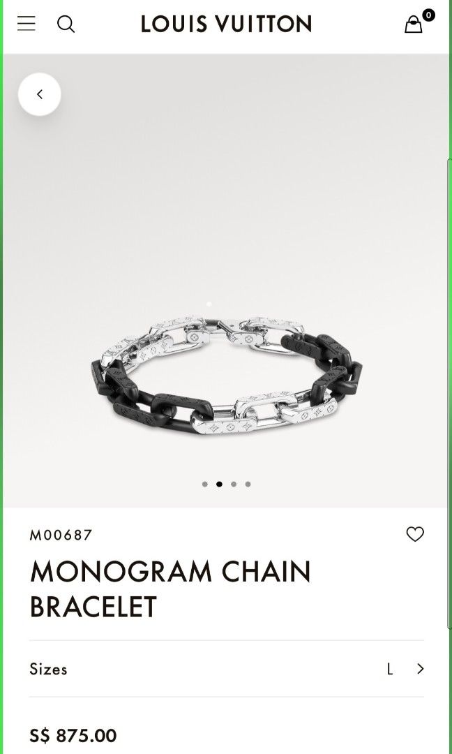 LV Monogram Chain Bracelet, Luxury, Accessories on Carousell