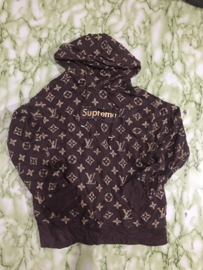 Louis vuitton x supreme hoodie brown store