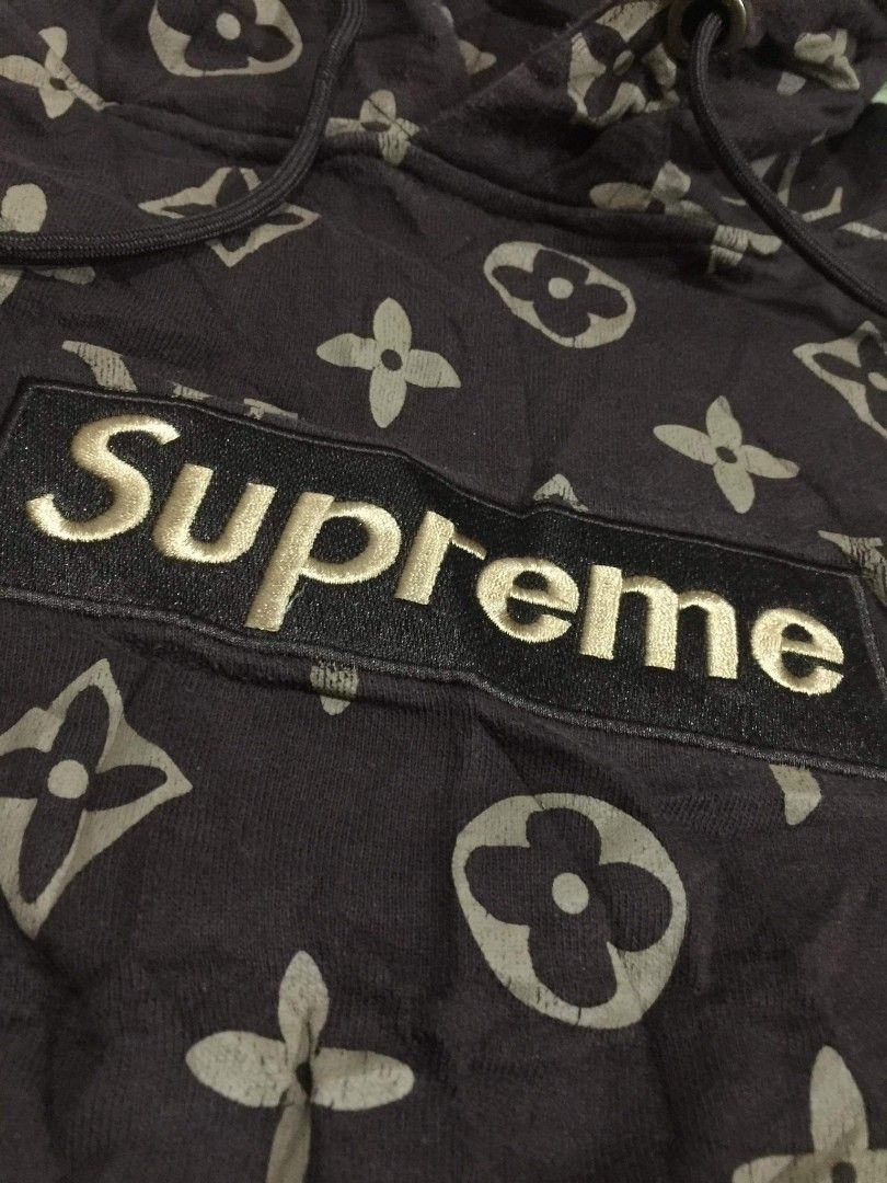 Louis vuitton supreme black hoodie hotsell