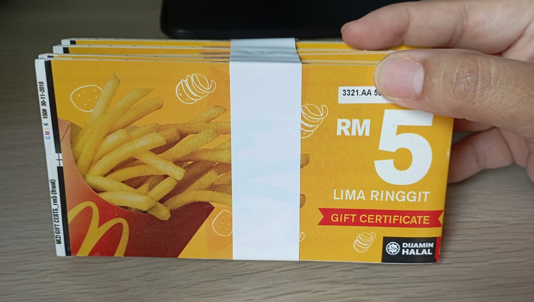 McDonald's RM5 Gift Voucher Book worth RM250, Tickets & Vouchers