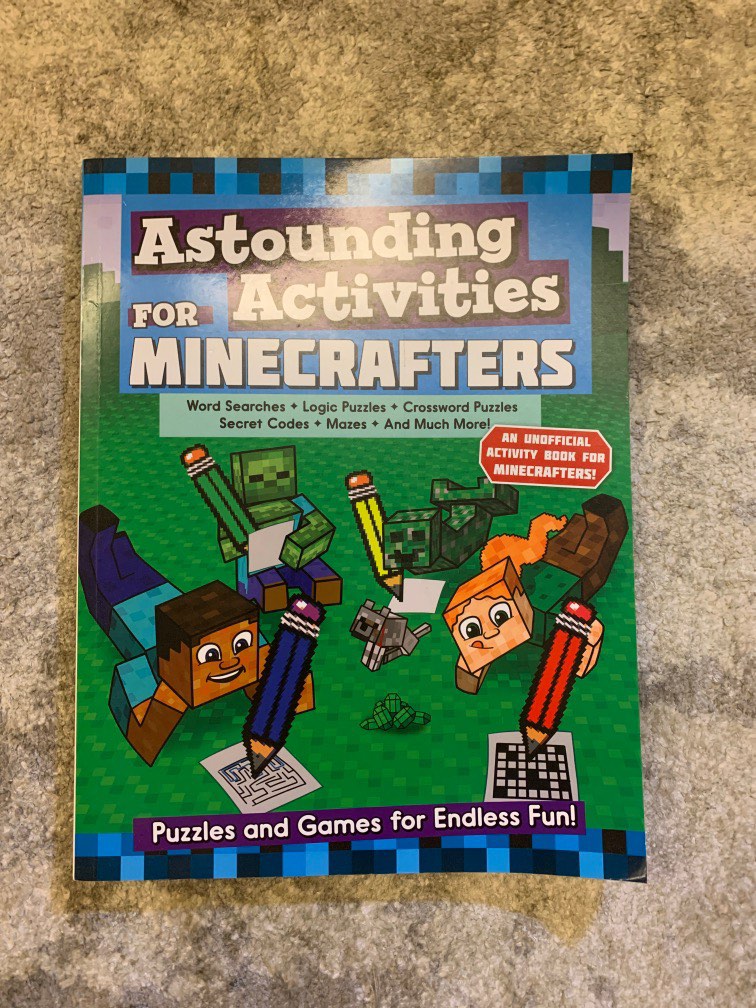 Minecraft puzzles and games, 興趣及遊戲, 書本 &amp; 文具, 小朋友書 - Carousell
