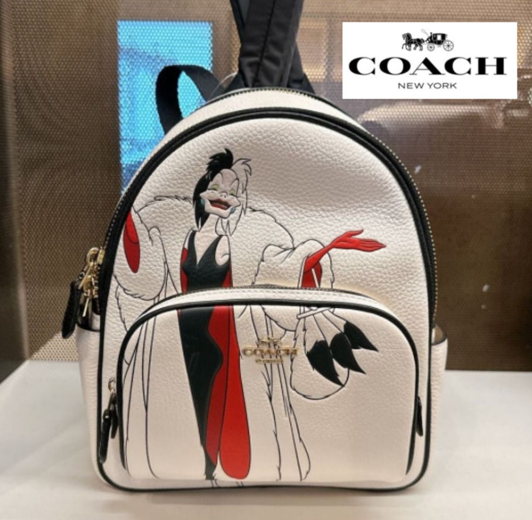 New Coach Original Limited Edition Collection DISNEY X COACH MINI COURT  BACKPACK WITH CRUELLA MOTIF Backpack For Women Come With Complete Set  Suitable for Gift, Luxury, Bags & Wallets on Carousell