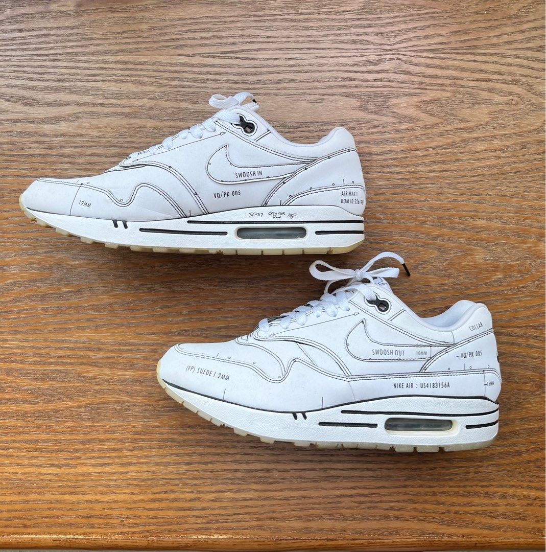 Nike air max 1 sketch clearance white