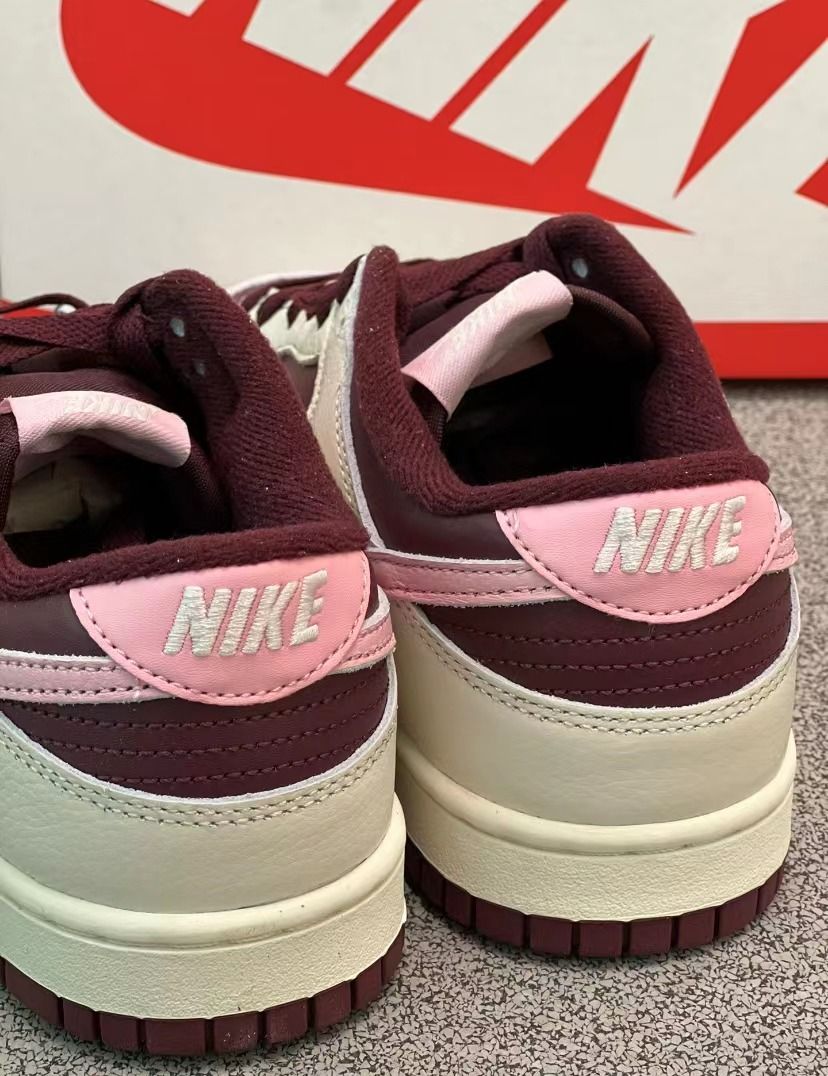 🛒全新Nike dunk low night Maroon and medium soft pink 酒紅色男女同