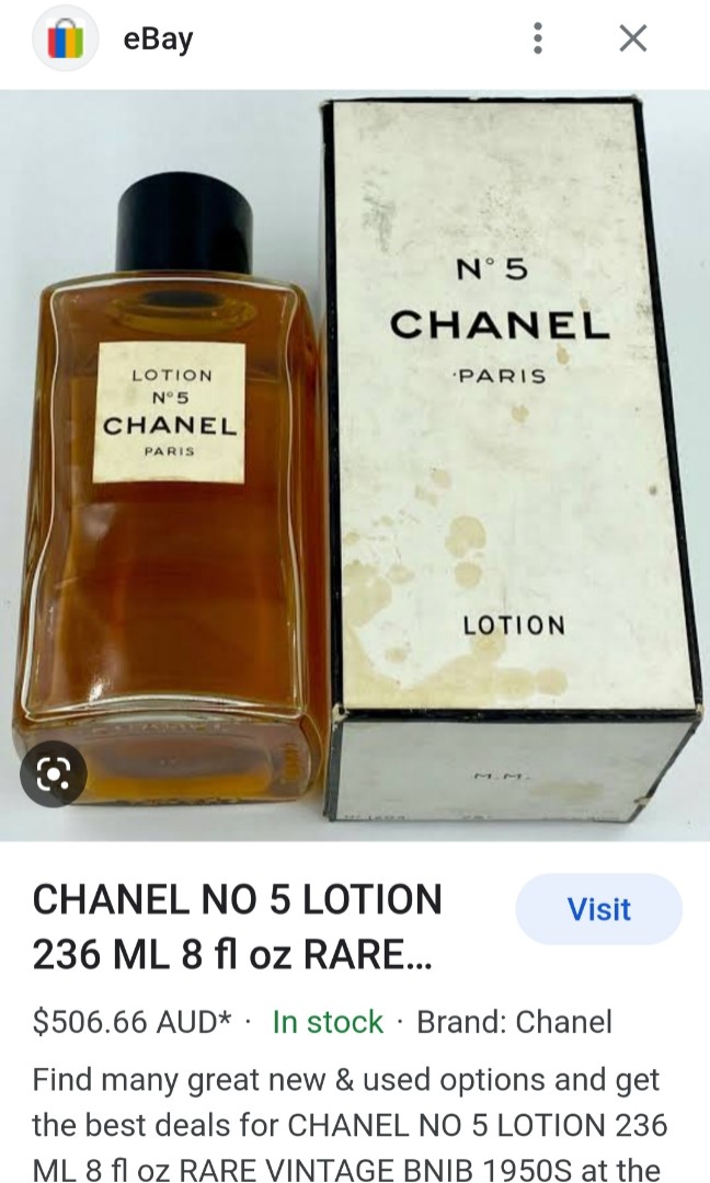 100% Original Rare Vintage Lotion Chanel N 5 Perfume, Luxury
