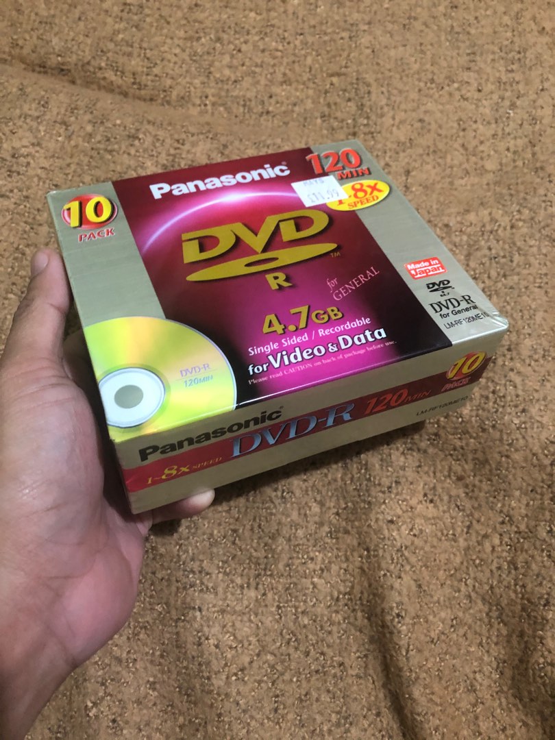 Panasonic dvdR 4.7GB blank dvd 10 pack, Hobbies & Toys, Music & Media