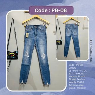 PB-08 Preloved Celana Ripped Jeans HOLLISTER