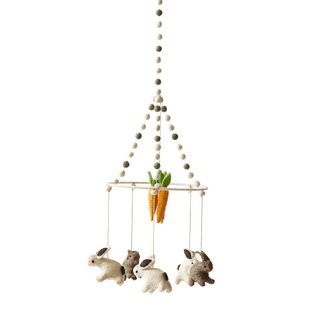 Pehr Neutral Wool Baby Mobile - Bunnies and Carrots