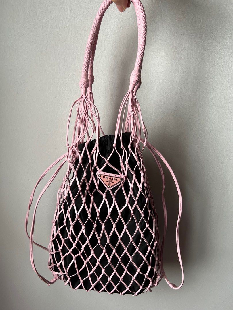Prada silk net bag shop