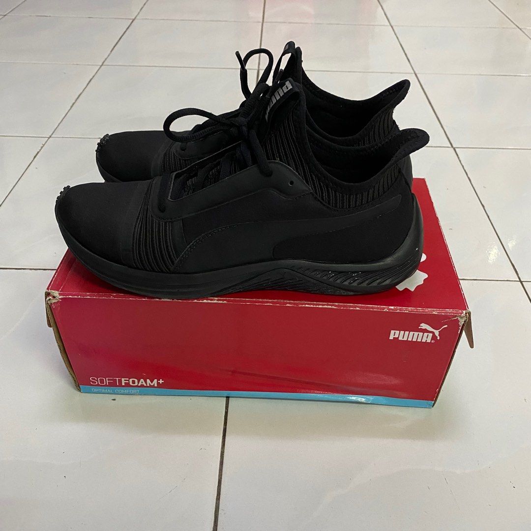 PUMA Flex Essential SL Jr Black Unisex Junior UK6 Soft Form Shoes